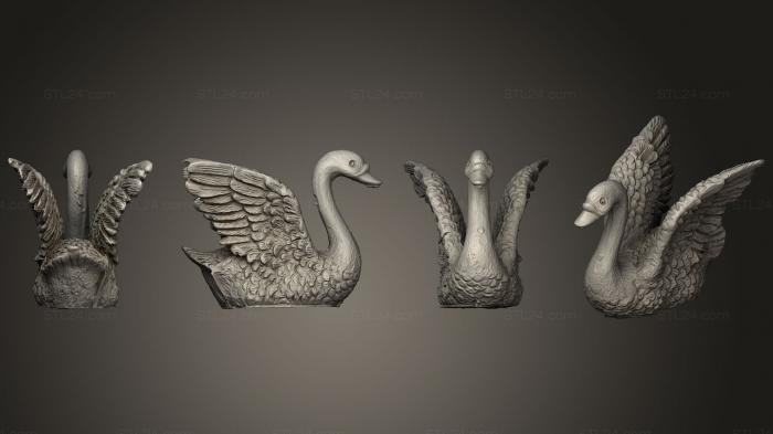 Статуэтки животных (Лебедь 1, STKJ_1804) 3D модель для ЧПУ станка